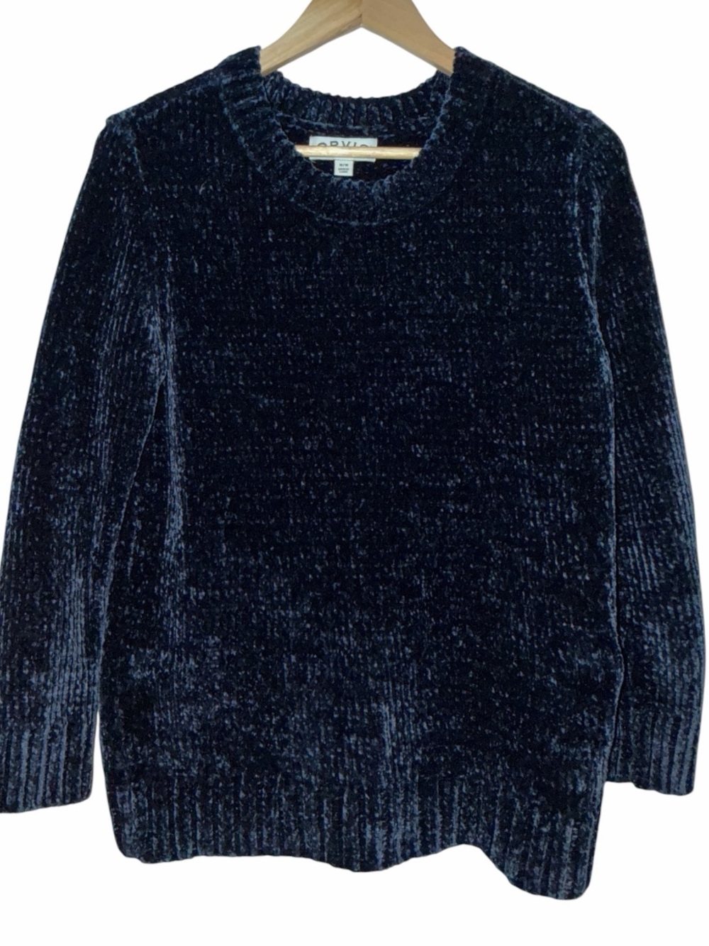 Orvis Chenille Crewneck Sweater Grandmacore Women’s Medium Navy Blue